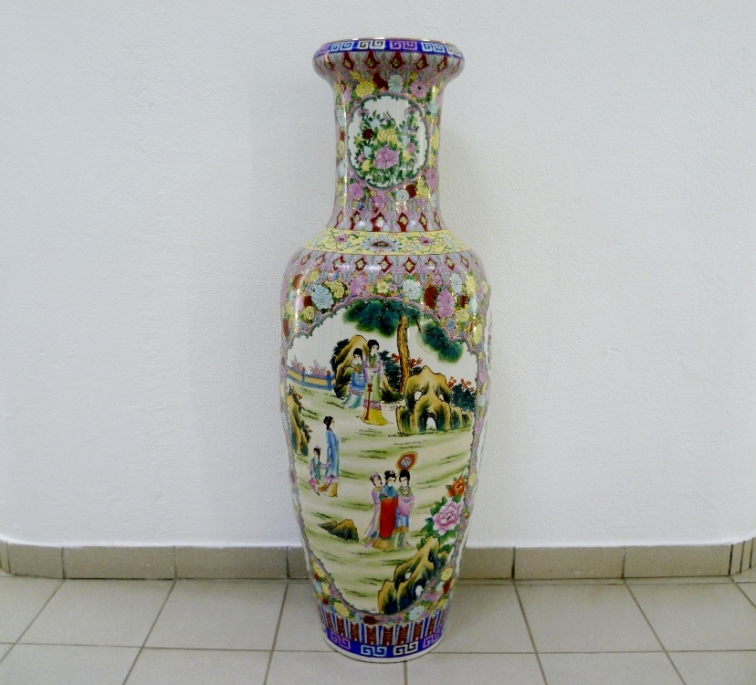 Ваза для сухоцветов керамика, напольная, 60.5 см, Витая, Y4-3211, белая